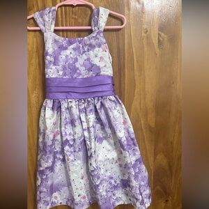 Elegant Lavender Floral Kids Dress